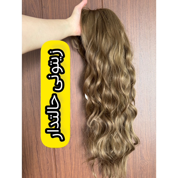کلاهگیس زنانه بلند با فرق پوستی