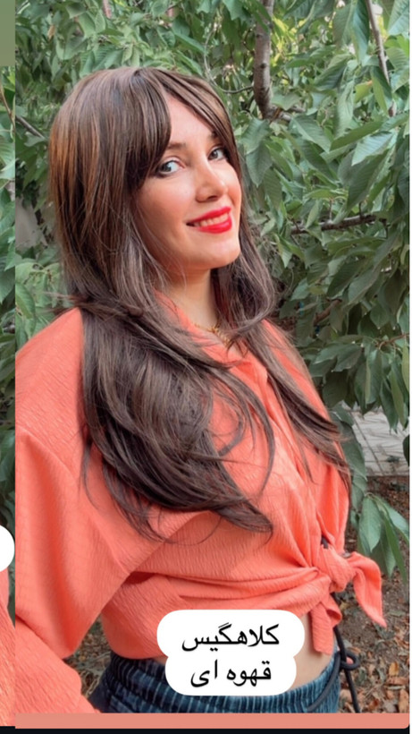 کلاهگیس زنانه بلند با فرق پوستی